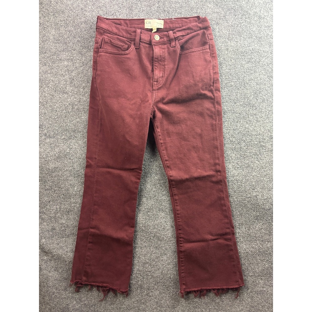 Current/Elliott The Boulevard Bootcut Pinot Jeans Women 27 Cropped Flare Raw Hem